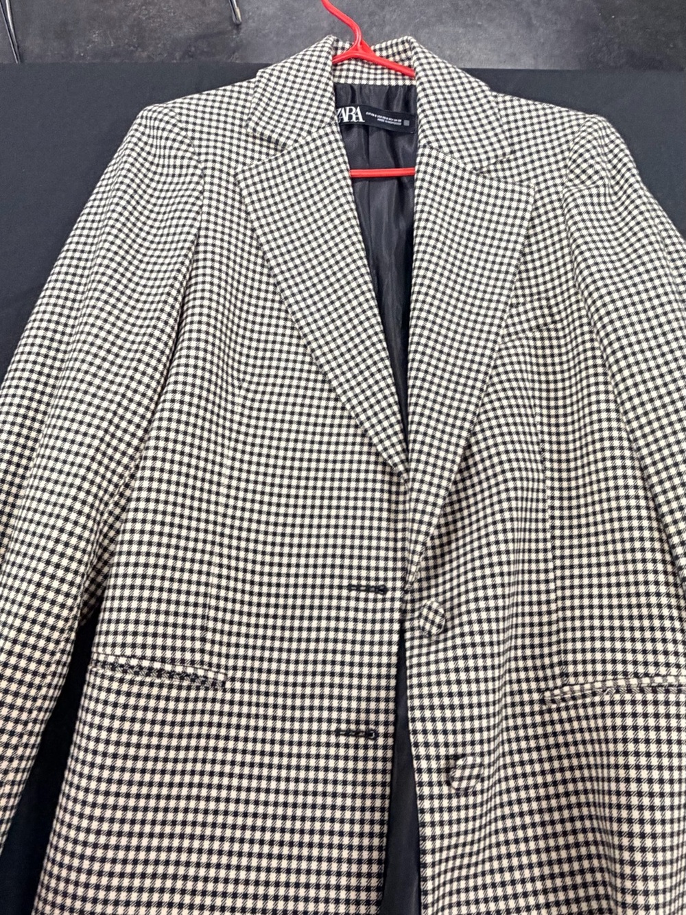 Zara Black & White Glen Plaid Blazer